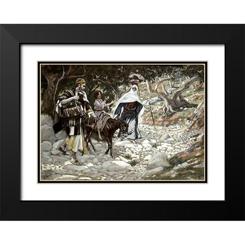 Return From Egypt Black Modern Wood Framed Art Print with Double Matting by Tissot, James