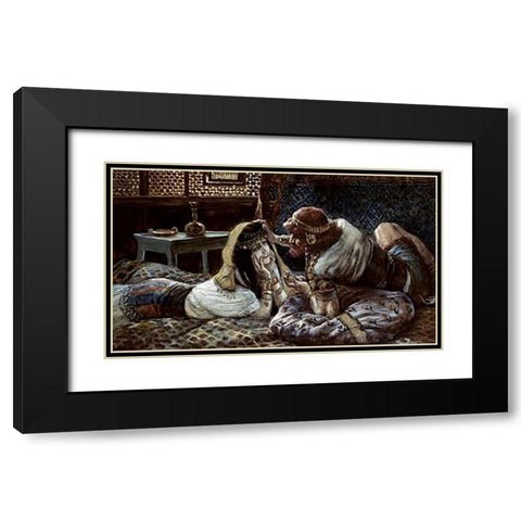Samson and Delilah Black Modern Wood Framed Art Print with Double Matting by Tissot, James