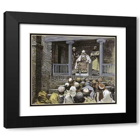 Samuel at Ramah Black Modern Wood Framed Art Print with Double Matting by Tissot, James