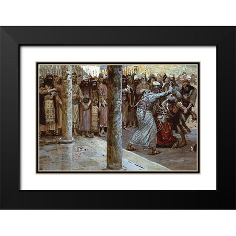 Samuel Slays Aga Black Modern Wood Framed Art Print with Double Matting by Tissot, James