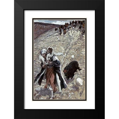 Scape-Goat Black Modern Wood Framed Art Print with Double Matting by Tissot, James