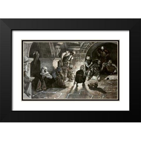 Second Denial of Peter Black Modern Wood Framed Art Print with Double Matting by Tissot, James Jacques