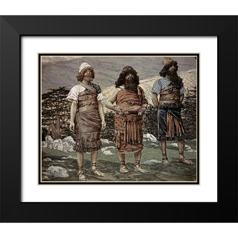 Shem, Ham and Japbeth Black Modern Wood Framed Art Print with Double Matting by Tissot, James