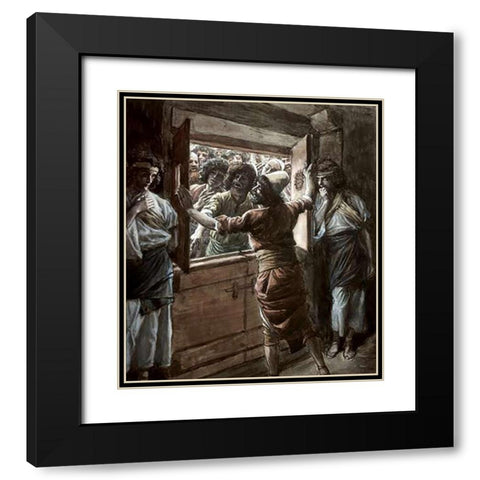 Sodomites Black Modern Wood Framed Art Print with Double Matting by Tissot, James