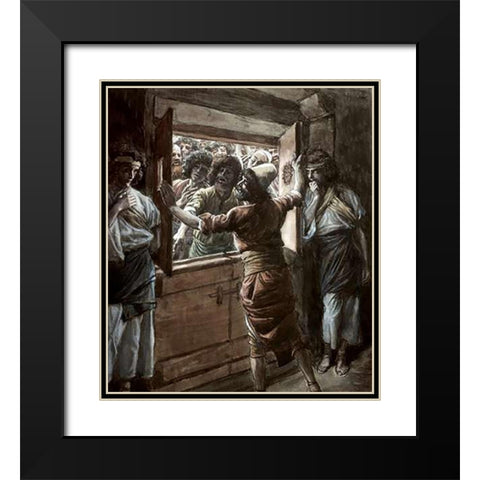 Sodomites Black Modern Wood Framed Art Print with Double Matting by Tissot, James
