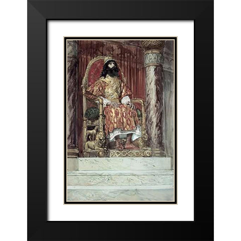 Solomon Is Made King Black Modern Wood Framed Art Print with Double Matting by Tissot, James