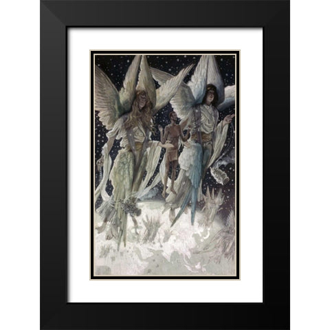 Soul of the Penitent Thief in Paradise Black Modern Wood Framed Art Print with Double Matting by Tissot, James Jacques
