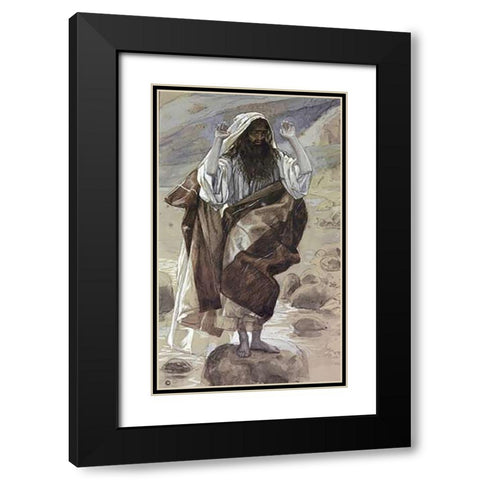 Thaddaus Or Jude Black Modern Wood Framed Art Print with Double Matting by Tissot, James