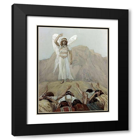 The Angels Rebuke Black Modern Wood Framed Art Print with Double Matting by Tissot, James