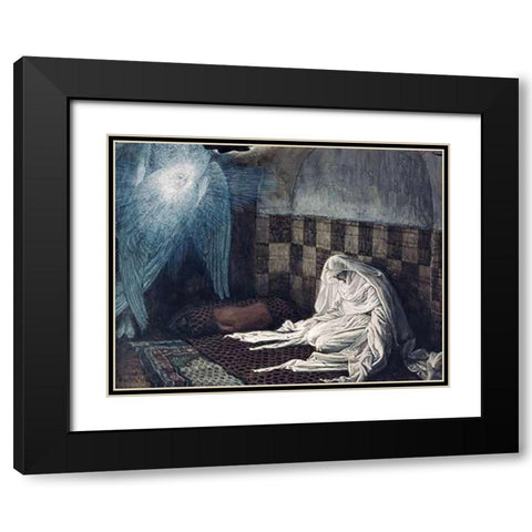 The Annunciation Black Modern Wood Framed Art Print with Double Matting by Tissot, James