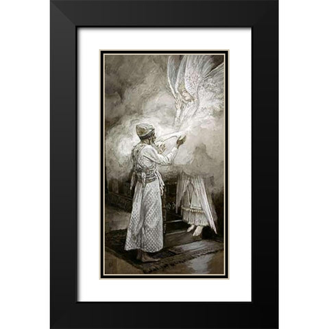 The Vision of Zacharias Black Modern Wood Framed Art Print with Double Matting by Tissot, James