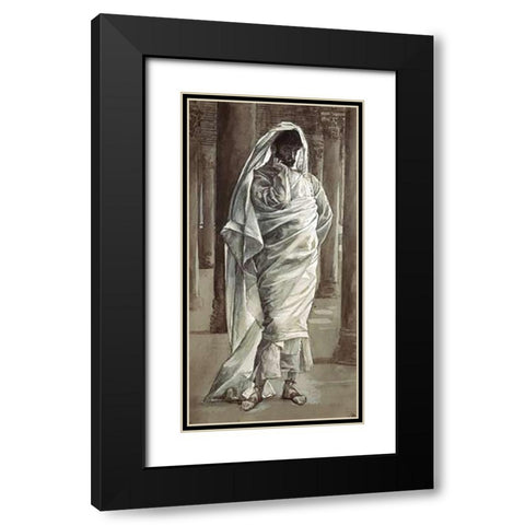 Thomas Black Modern Wood Framed Art Print with Double Matting by Tissot, James