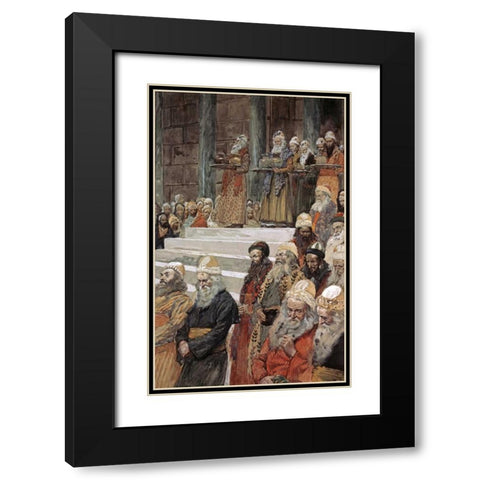Treasurers and The Keepers of The Vases Black Modern Wood Framed Art Print with Double Matting by Tissot, James Jacques