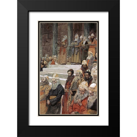 Treasurers and The Keepers of The Vases Black Modern Wood Framed Art Print with Double Matting by Tissot, James Jacques