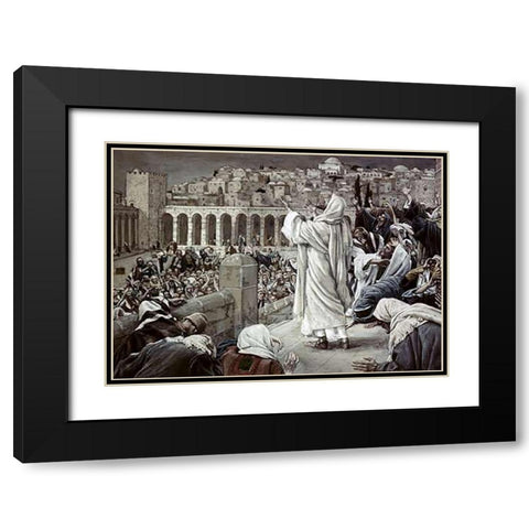 Voice From Heaven Black Modern Wood Framed Art Print with Double Matting by Tissot, James