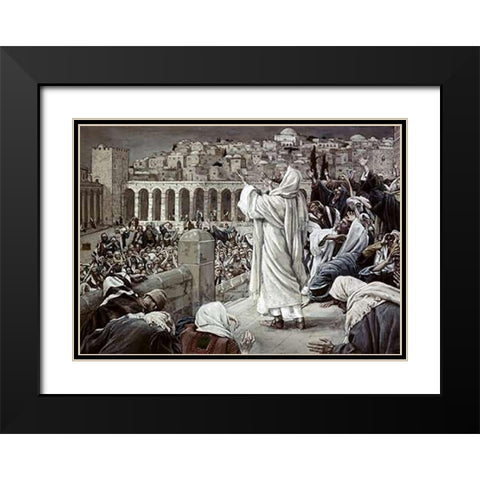 Voice From Heaven Black Modern Wood Framed Art Print with Double Matting by Tissot, James