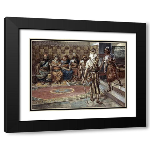 Young Prophet Before The Council Black Modern Wood Framed Art Print with Double Matting by Tissot, James