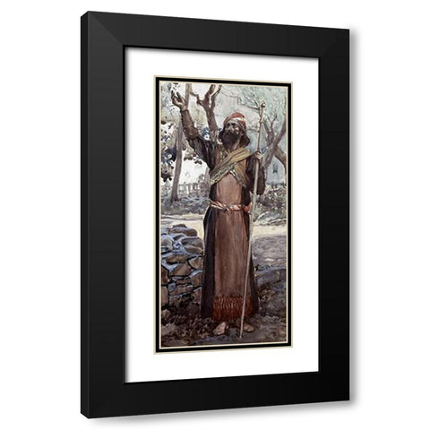 Zechariah Black Modern Wood Framed Art Print with Double Matting by Tissot, James