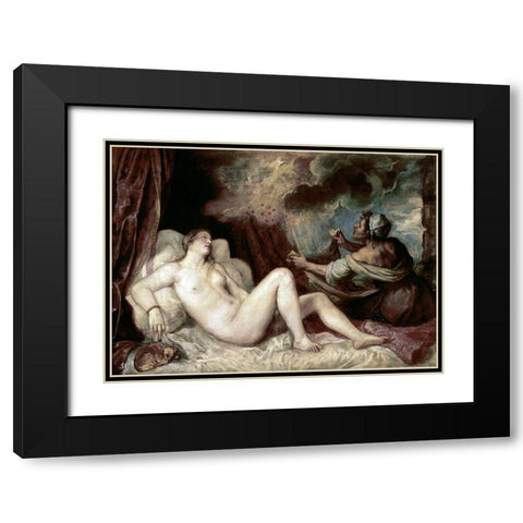 Diana Black Modern Wood Framed Art Print with Double Matting by Titian