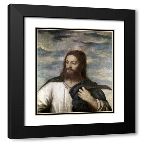 Our Saviour Black Modern Wood Framed Art Print with Double Matting by Titian