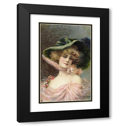 Bonnet Black Modern Wood Framed Art Print with Double Matting by Vallet-Bisson, Frederick