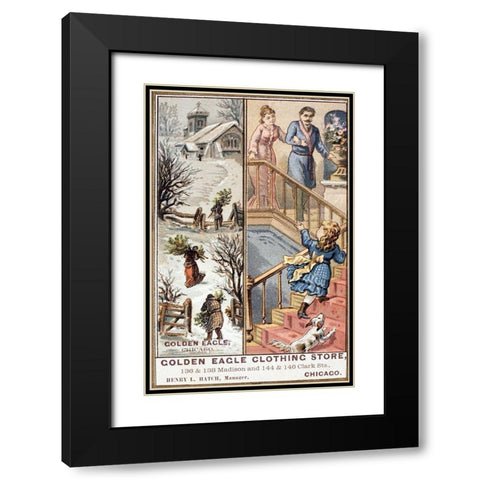 Golden Eagle Clothing Store Black Modern Wood Framed Art Print with Double Matting by Unknown