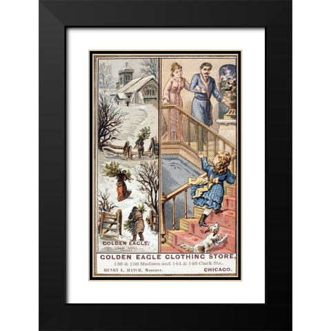 Golden Eagle Clothing Store Black Modern Wood Framed Art Print with Double Matting by Unknown