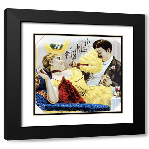 High Life Black Modern Wood Framed Art Print with Double Matting by Unknown