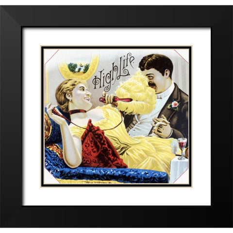 High Life Black Modern Wood Framed Art Print with Double Matting by Unknown