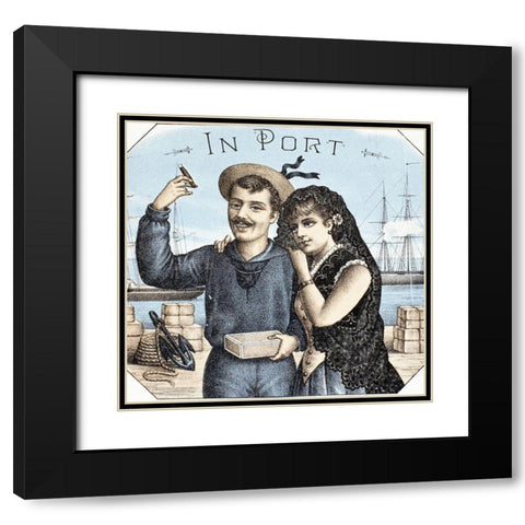 In Port Black Modern Wood Framed Art Print with Double Matting by Unknown