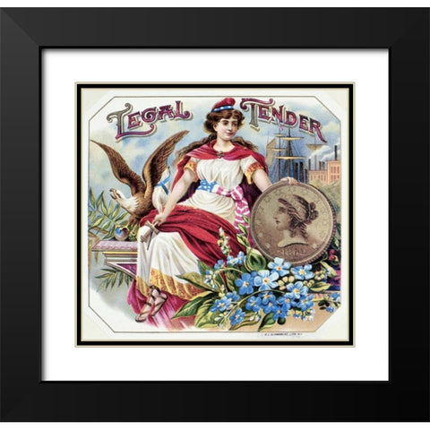 Legal Tender Black Modern Wood Framed Art Print with Double Matting by Unknown