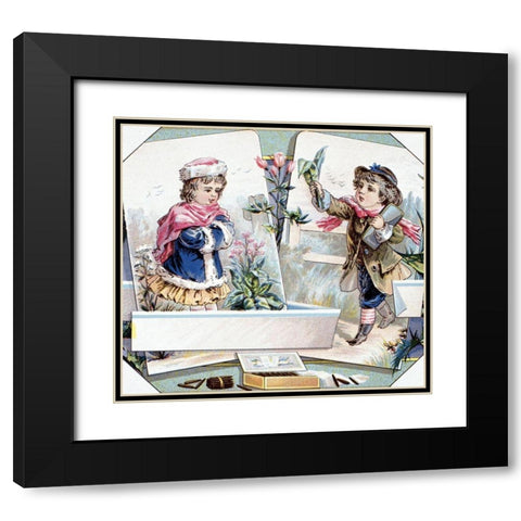 O.L. Schwencke Lith. N.Y. Black Modern Wood Framed Art Print with Double Matting by Unknown
