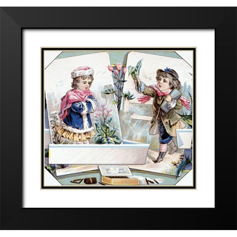 O.L. Schwencke Lith. N.Y. Black Modern Wood Framed Art Print with Double Matting by Unknown