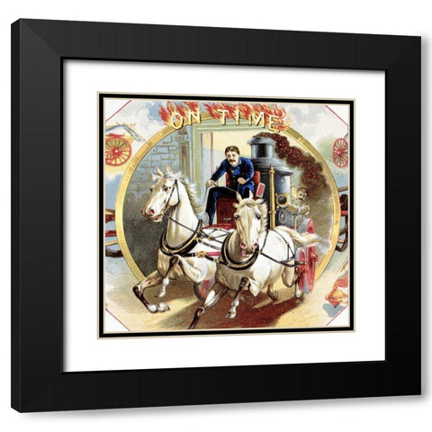 On Time Black Modern Wood Framed Art Print with Double Matting by Unknown