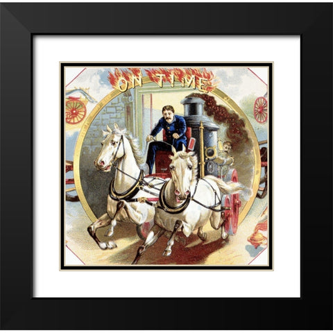 On Time Black Modern Wood Framed Art Print with Double Matting by Unknown