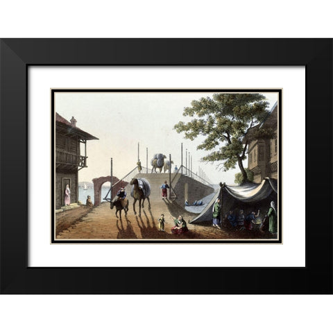 Ponte Piccolo From Interesting Views In Turkey Black Modern Wood Framed Art Print with Double Matting by Unknown
