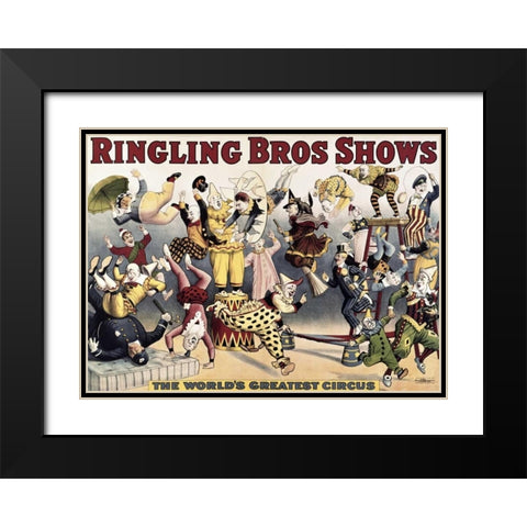 Ringling Bros. Shows Black Modern Wood Framed Art Print with Double Matting by Unknown