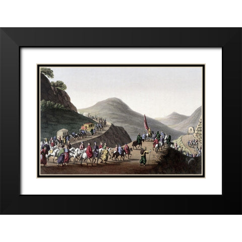 Road Over The Balkan Mountain From Interesting Views In Turkey Black Modern Wood Framed Art Print with Double Matting by Unknown