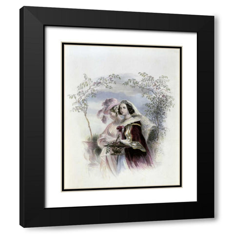 Rose Acacia Black Modern Wood Framed Art Print with Double Matting by Unknown