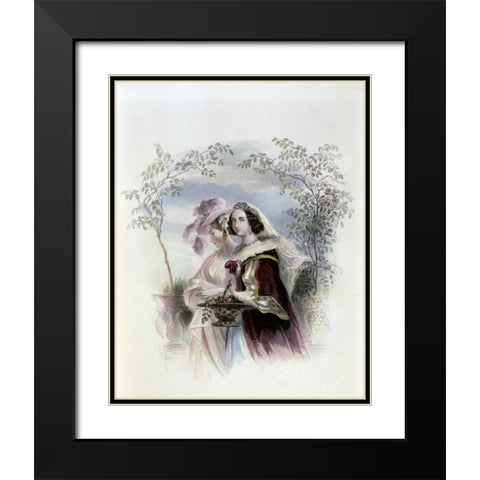 Rose Acacia Black Modern Wood Framed Art Print with Double Matting by Unknown