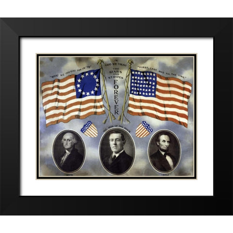Stars and Stripes Forever Black Modern Wood Framed Art Print with Double Matting by Unknown