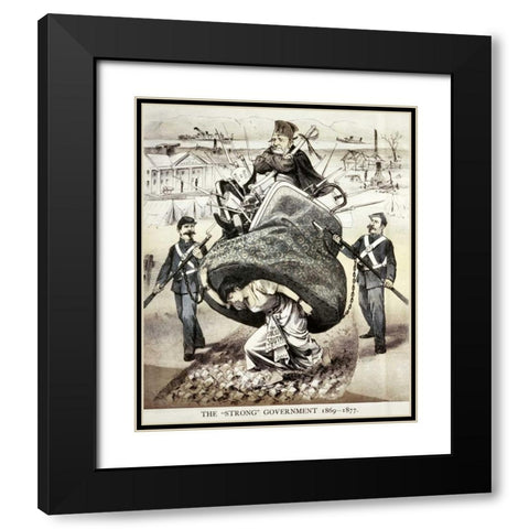 Strong Government Black Modern Wood Framed Art Print with Double Matting by Unknown