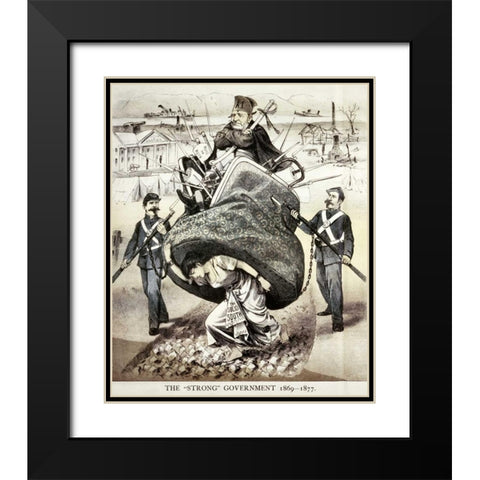 Strong Government Black Modern Wood Framed Art Print with Double Matting by Unknown