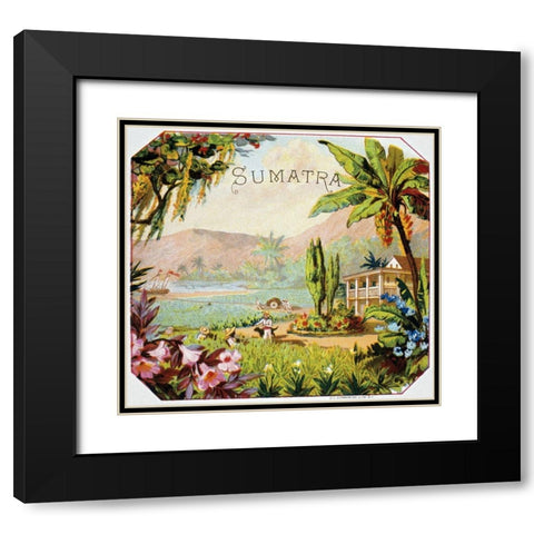 Sumatra Black Modern Wood Framed Art Print with Double Matting by Unknown