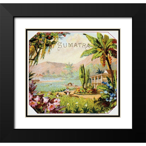 Sumatra Black Modern Wood Framed Art Print with Double Matting by Unknown