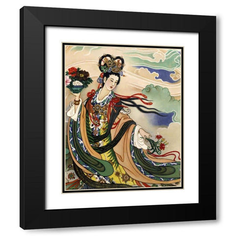 The Goddess of Spring Black Modern Wood Framed Art Print with Double Matting by Unknown