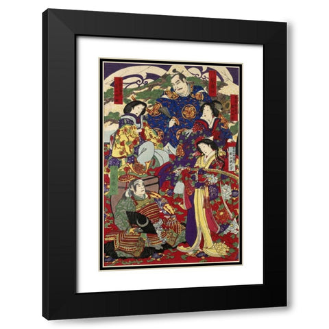 Tokugawa Ieyasu and Tokugawa Hidetada Black Modern Wood Framed Art Print with Double Matting by Unknown