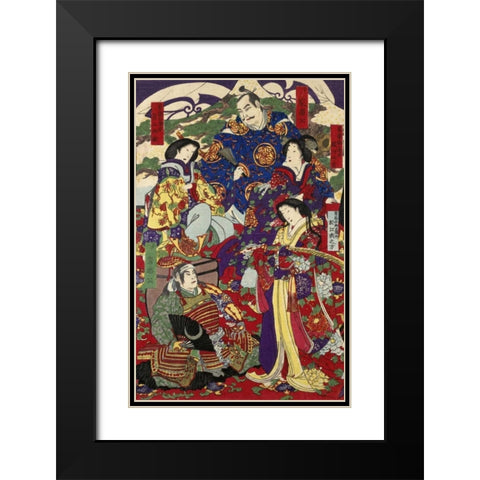 Tokugawa Ieyasu and Tokugawa Hidetada Black Modern Wood Framed Art Print with Double Matting by Unknown