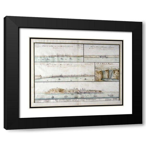 View of The City of Three Rivers In Canada Black Modern Wood Framed Art Print with Double Matting by Unknown