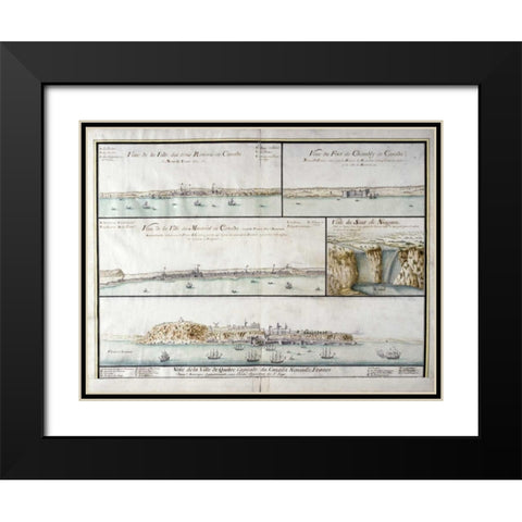 View of The City of Three Rivers In Canada Black Modern Wood Framed Art Print with Double Matting by Unknown